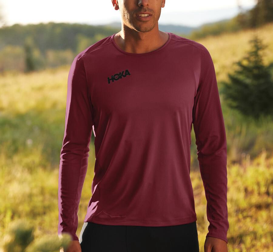 Hoka One One Performance Lång Sleeve Top Herr - Bröst - HALYF-5734